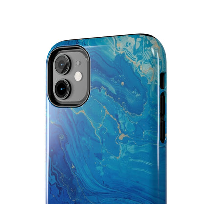 Blue Ocean Pebble Tough Phone Case — Protective Artistic Marble Design
