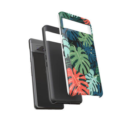 Tropical Monstera Phone Case — Colorful Leaf Protective Tough Case
