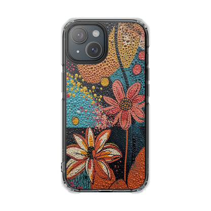 Clear Magnetic Phone Case — Colorful Floral Impact Protection