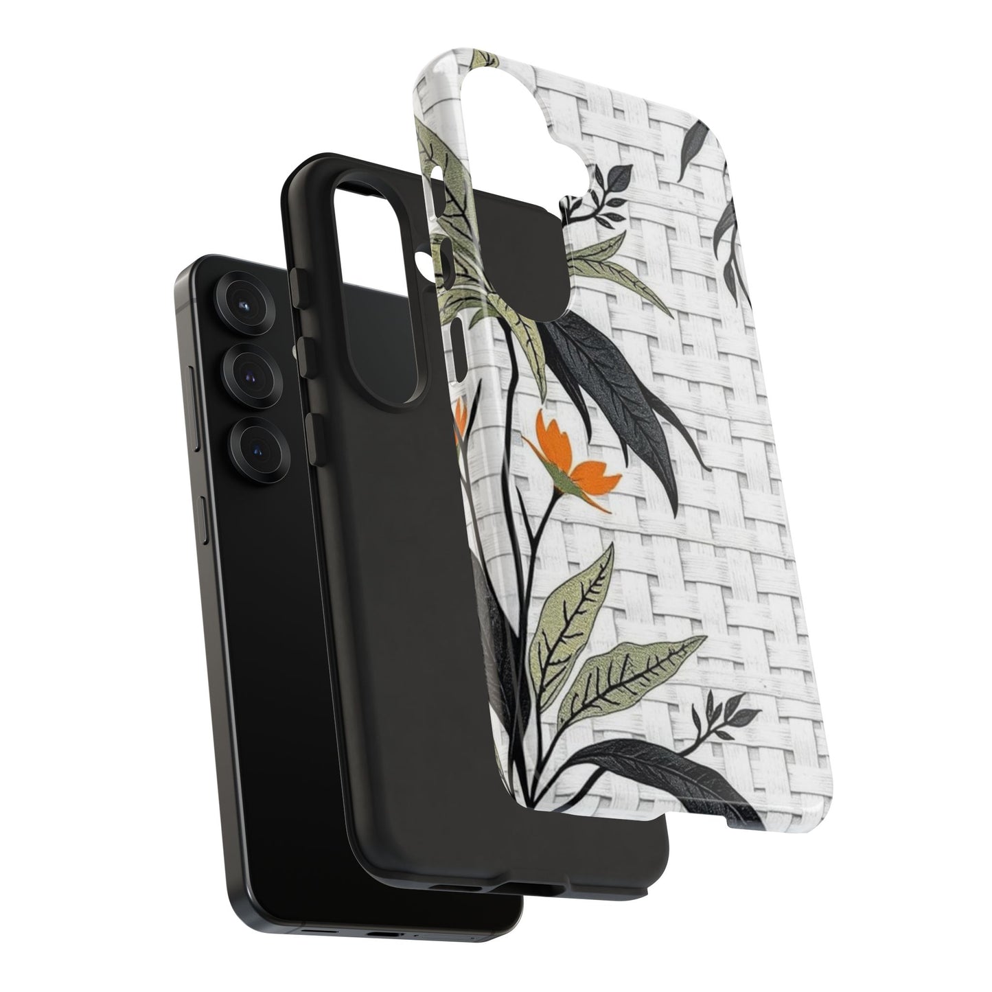 Floral Woven Tough Phone Case — Protective Botanical iPhone Cover