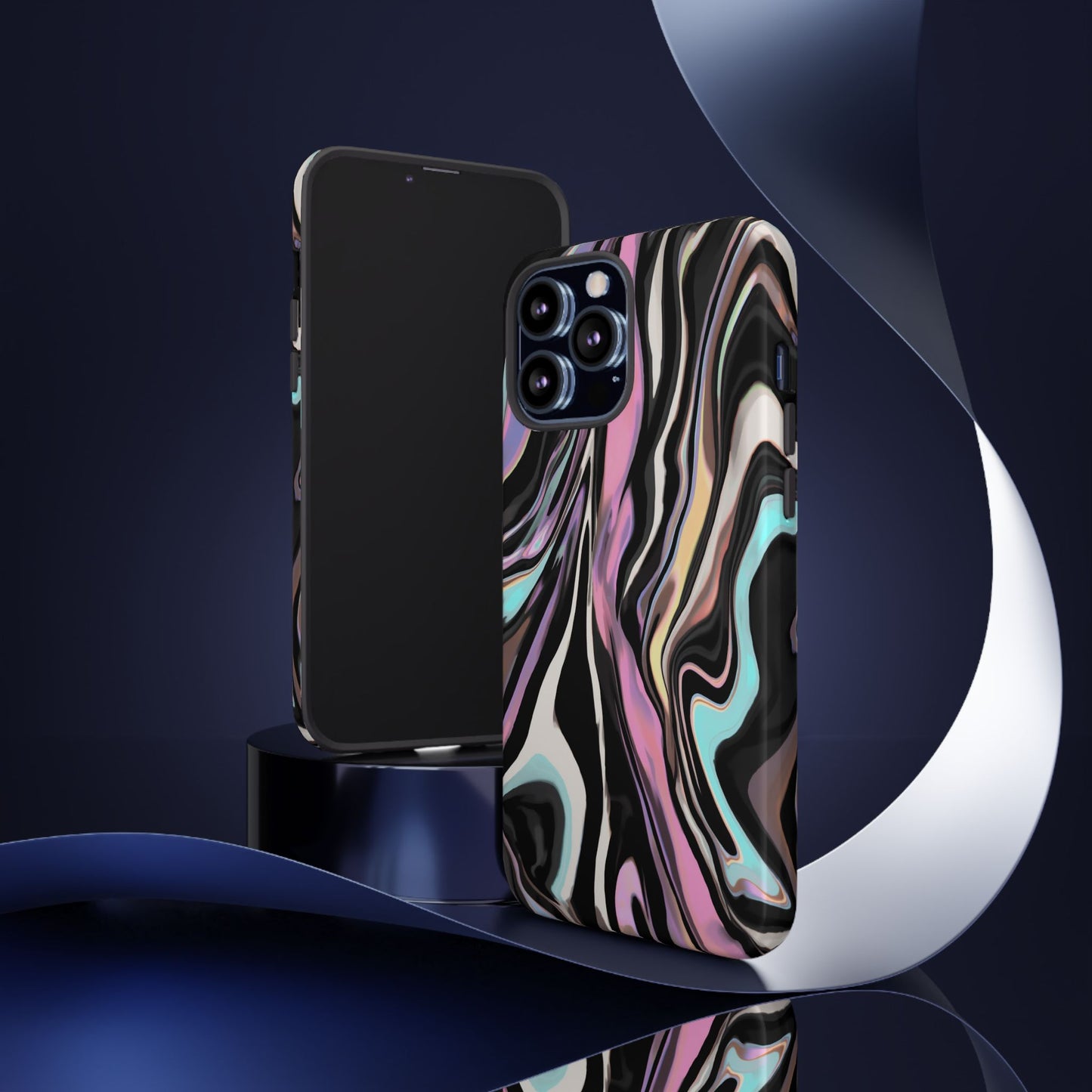 Abstract Marble Tough Phone Case — Pastel Swirl Protective Cover