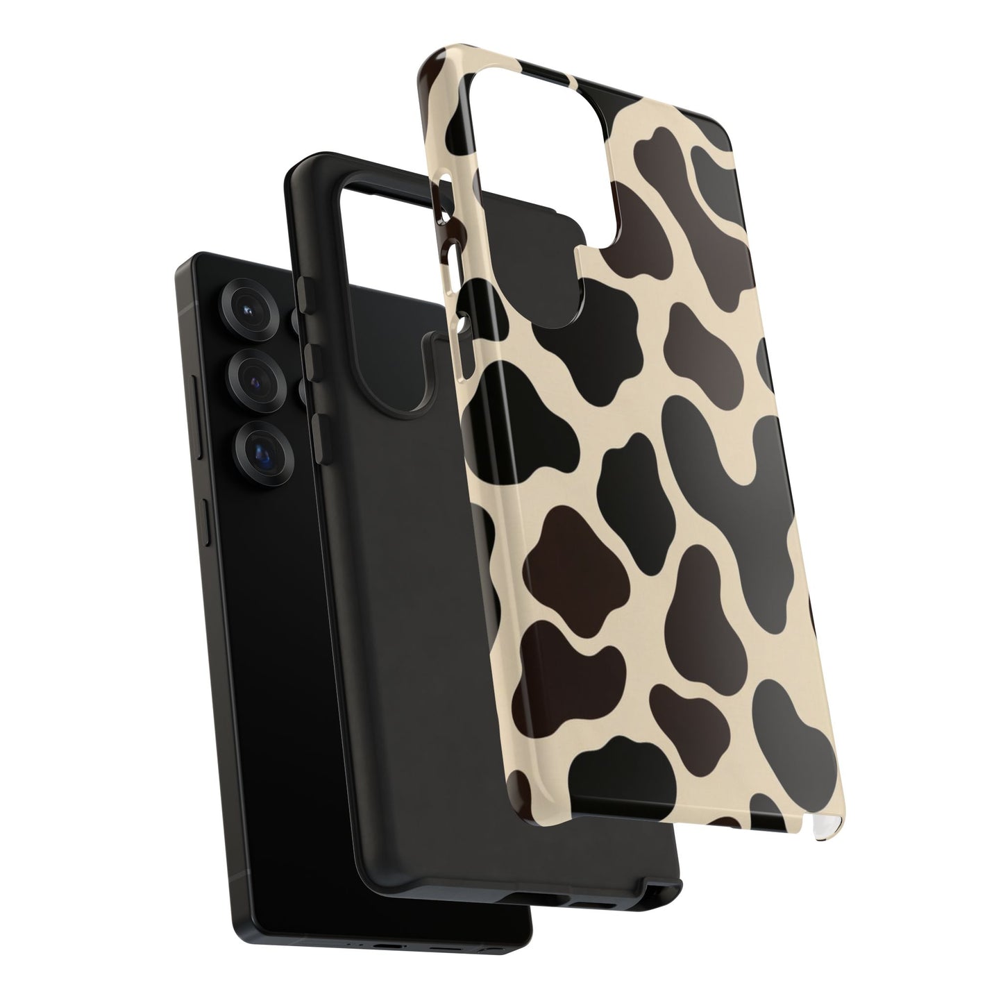 Cow Print Phone Case — Black & Cream Protective  Case