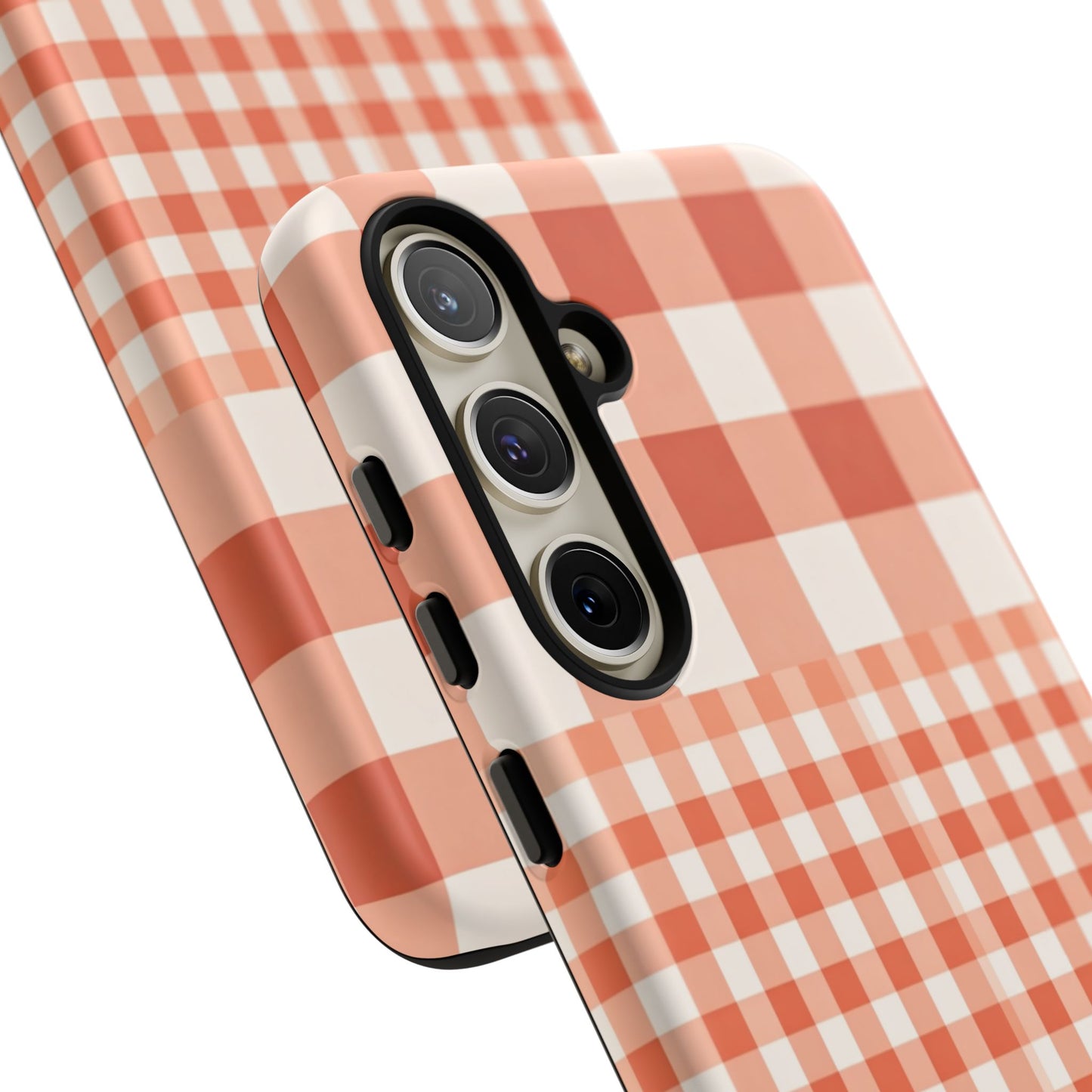 Buffalo Check Tough Phone Case — Orange Gingham Protective Cover