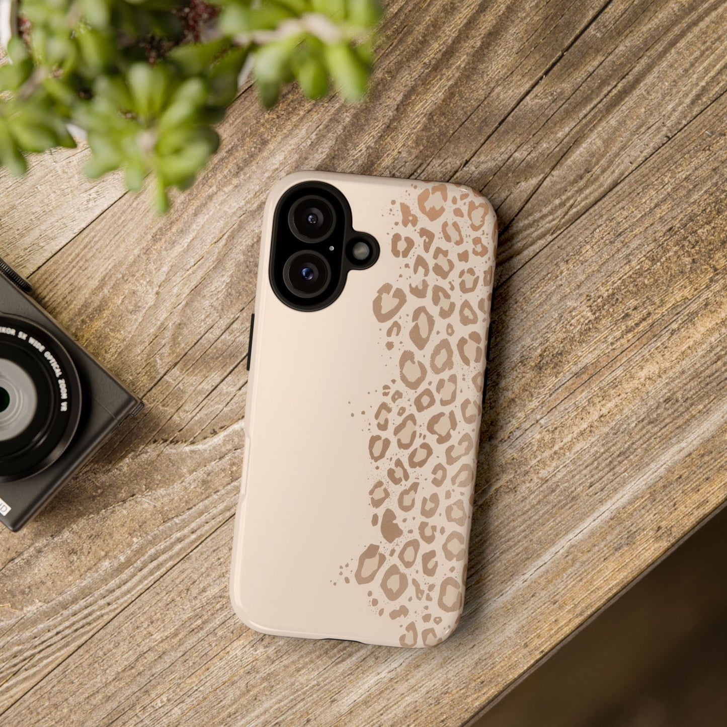 Phone Case – Beige Leopard Print Protective Cover