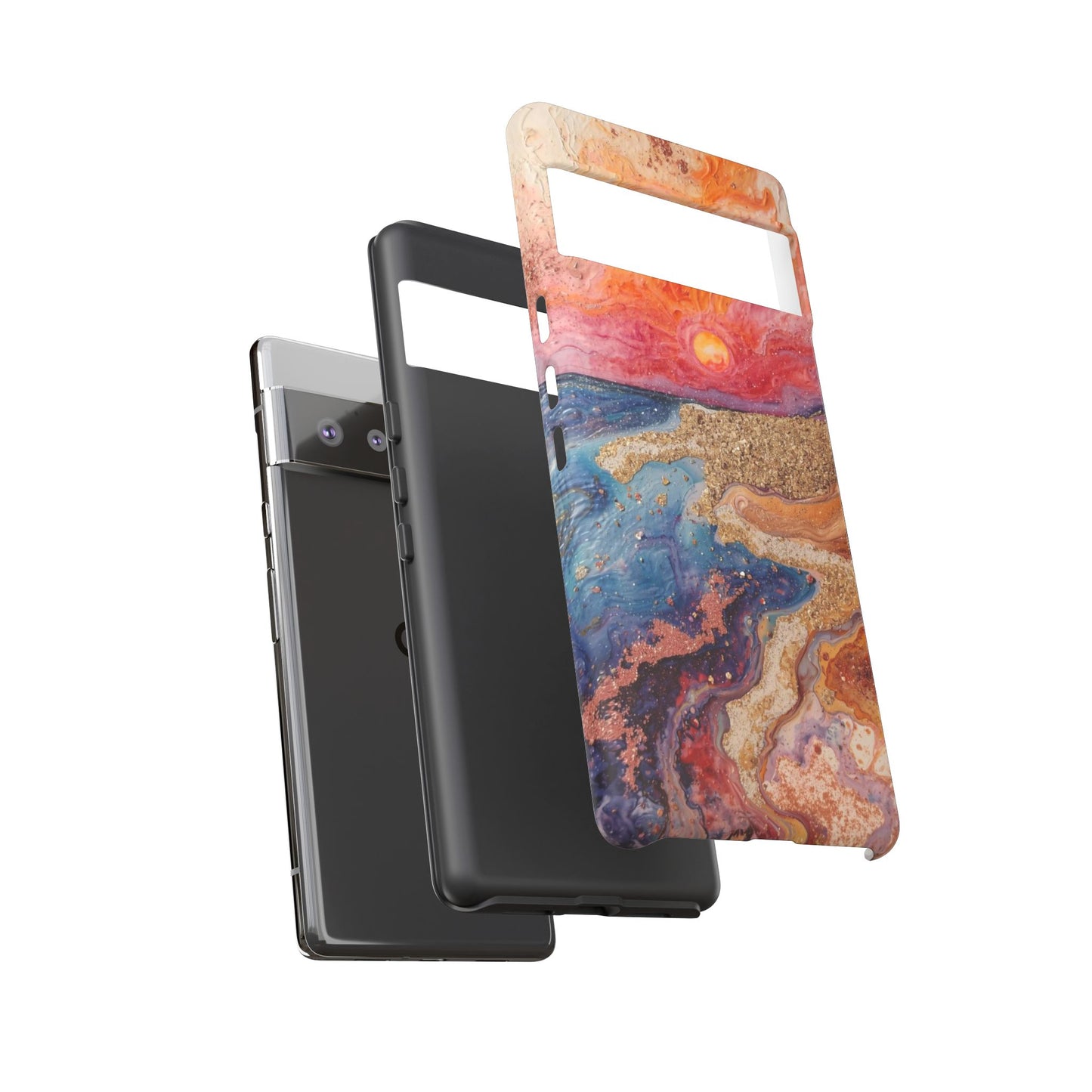 Sunset Coast Phone Case — Colorful Abstract Beach Art Tough Case