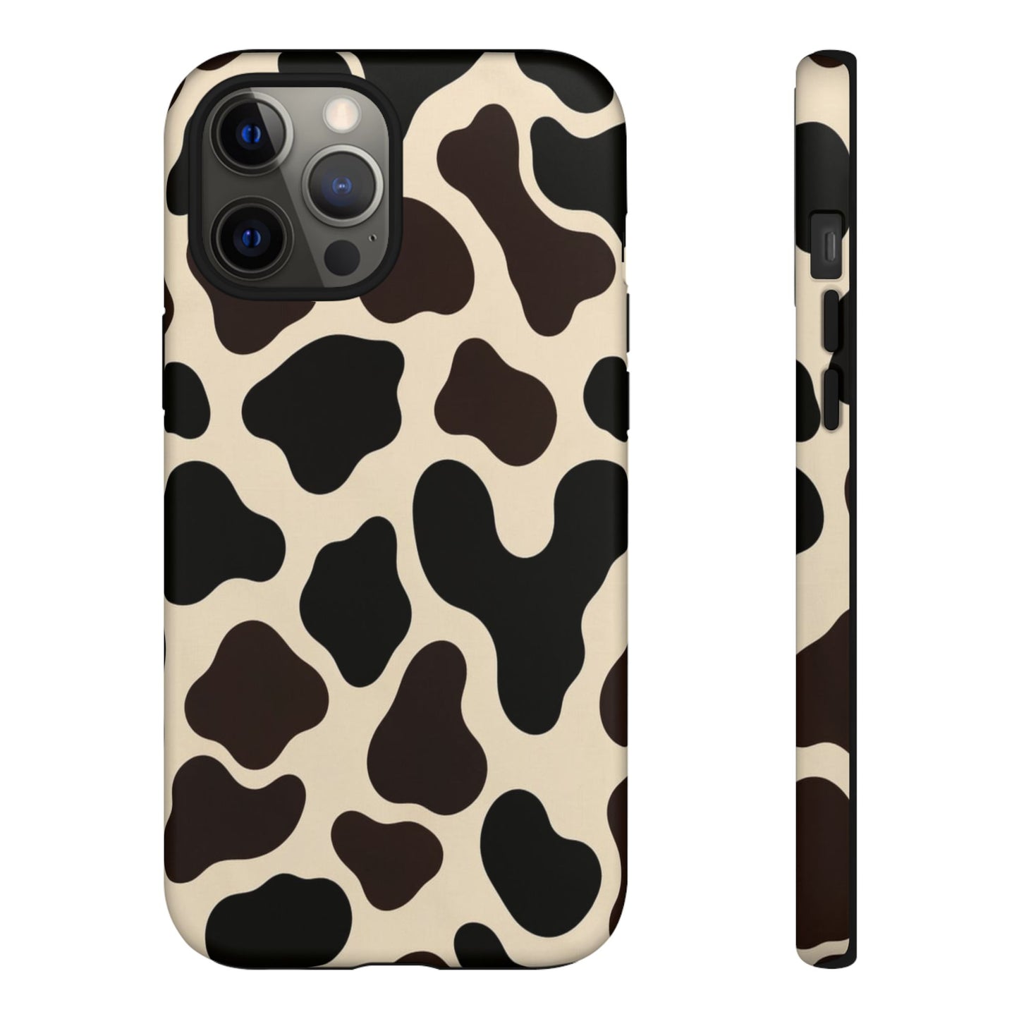 Cow Print Phone Case — Black & Cream Protective  Case