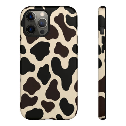 Cow Print Phone Case — Black & Cream Protective  Case