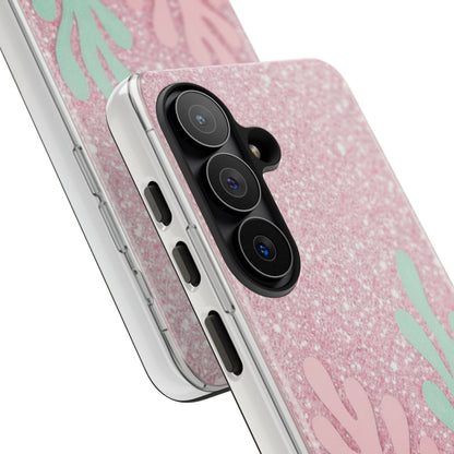 Pink Glitter Seaweed Tough Case - Sparkle Protective Phone Cover