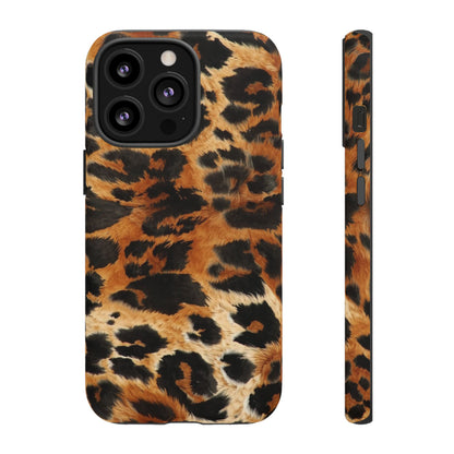 Leopard Print Tough Phone Case – Rugged Protective iPhone Cover