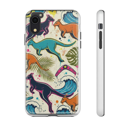 Tough Cases — Colorful Surfing Kangaroo Phone Case