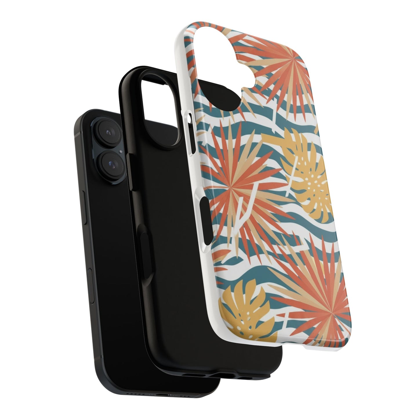 Tropical Palm Tough Phone Case – Retro Wave Floral Protective Cover