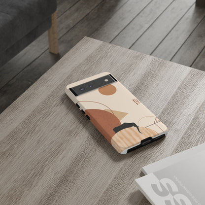 Abstract Earth Tones Phone Case — Minimal Geometric Design