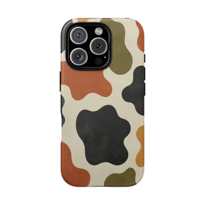 Retro Abstract Camouflage Phone Case — Earth Tone Tough Case