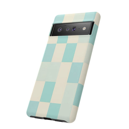 Pastel Checkerboard Tough Case – Mint & Cream Protective Phone Cover
