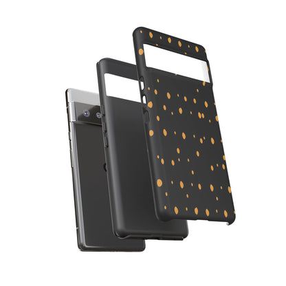 Black & Gold Dot Tough Phone Case — Protective Sparkle Pattern