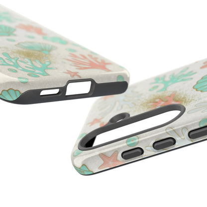 Seashell Coral Phone Case — Pastel Beach Shells Protective Tough Case