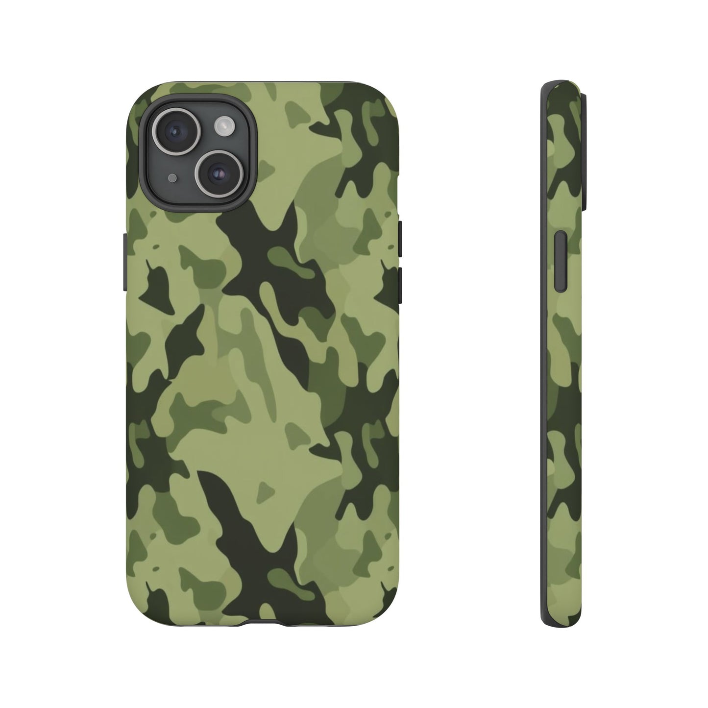 Camo Tough Phone Case — Military Green Protective iPhone Cover