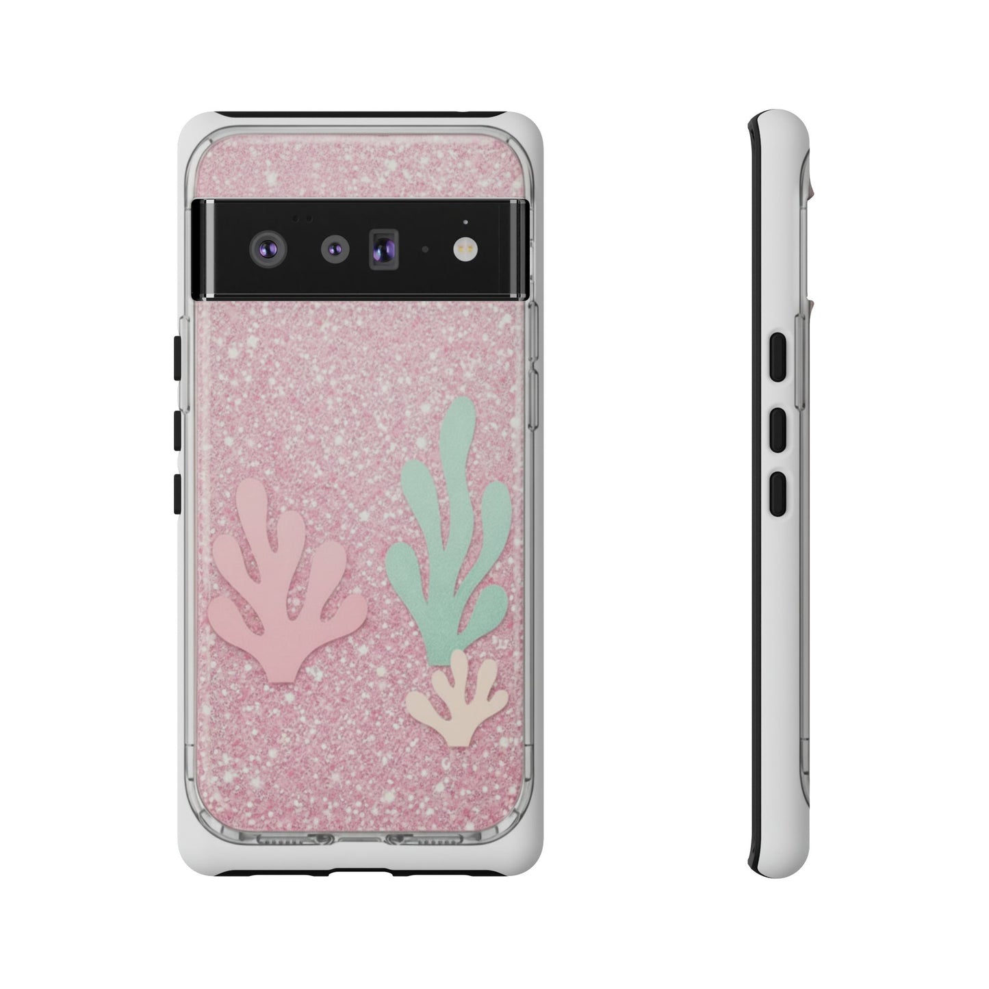 Pink Glitter Seaweed Tough Case - Sparkle Protective Phone Cover