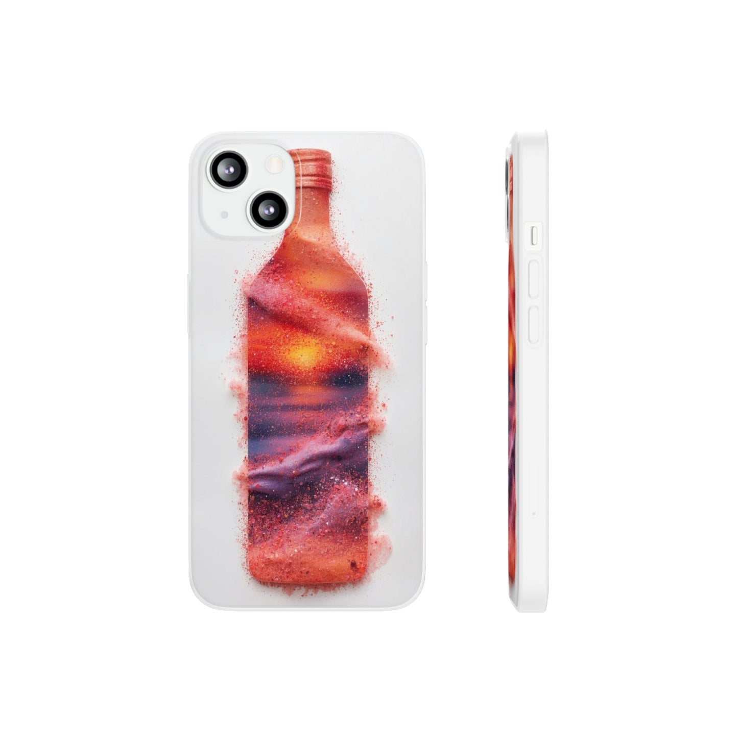 Galaxy Bottle Phone Case — Abstract Cosmic Beverage Design Flexible Case