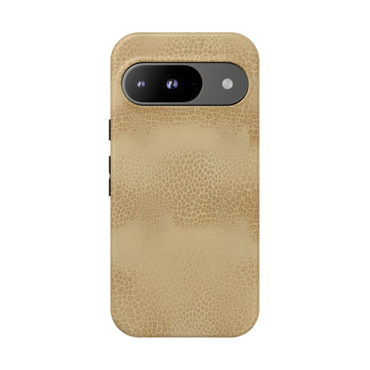 Tan Distressed Leather Texture Phone Case — Rugged Protective iPhone Cover