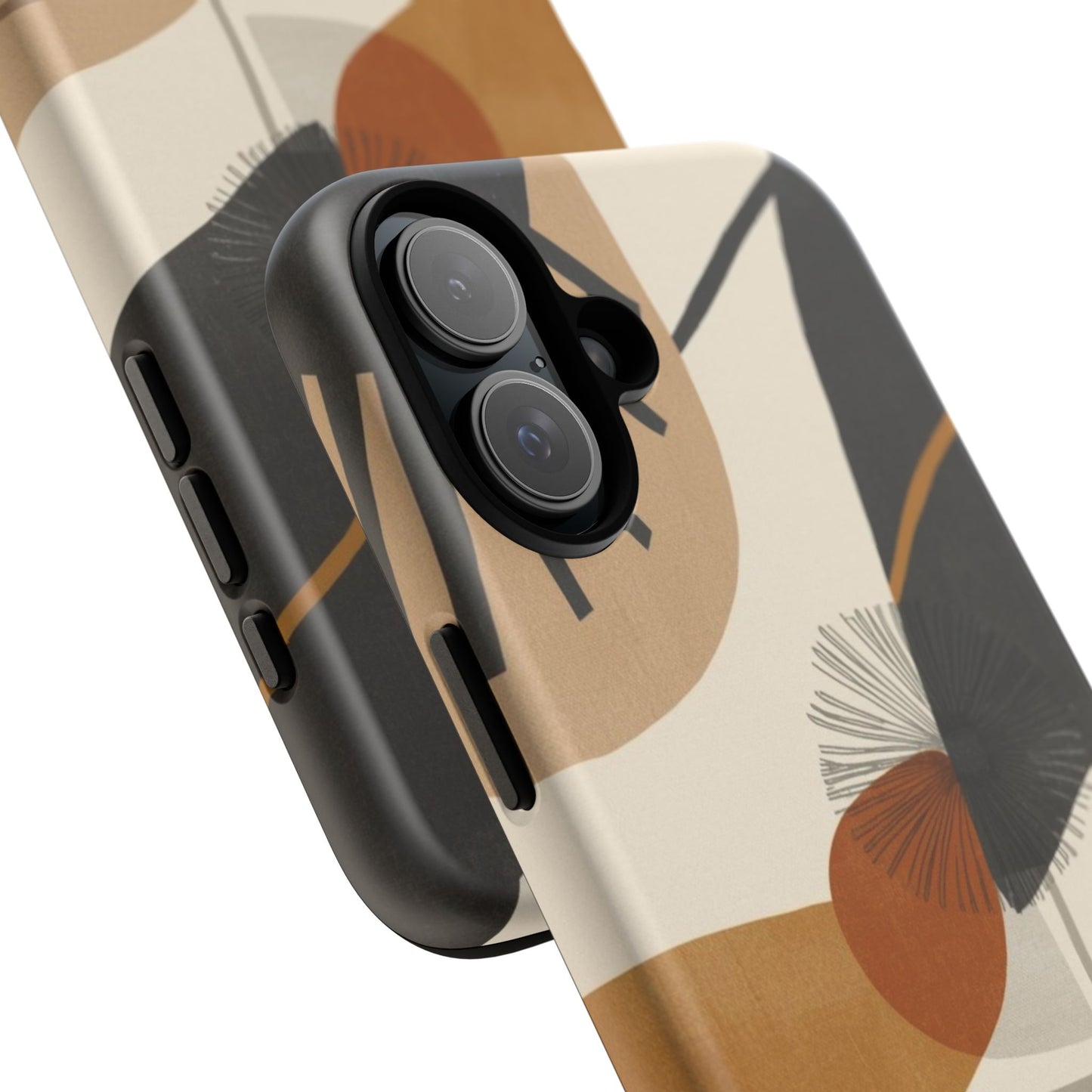 Abstract Earth Tone Phone Case — Mid-Century Minimalist Tough Case