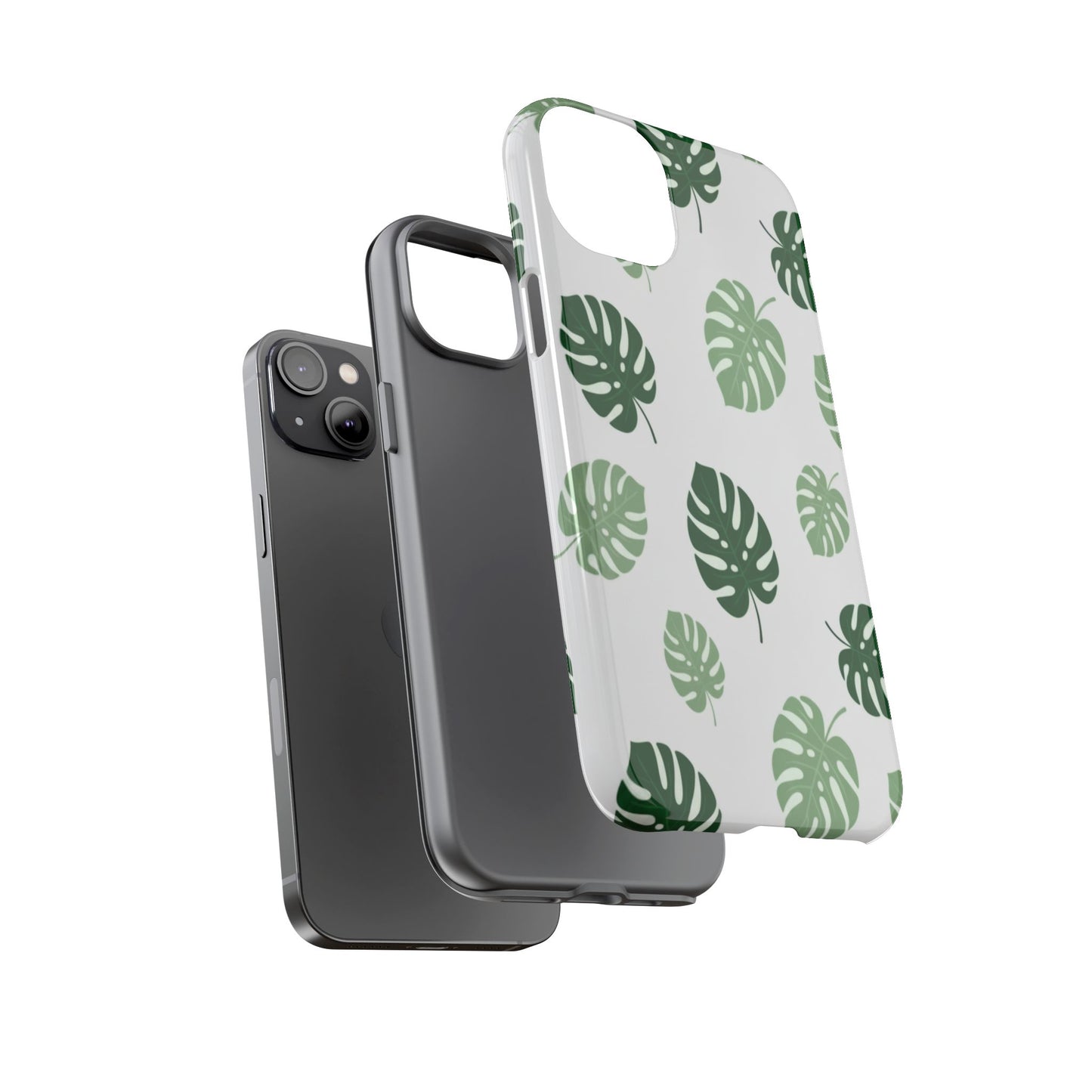 Monstera Leaf Phone Case — Tropical Green Pattern Tough Case