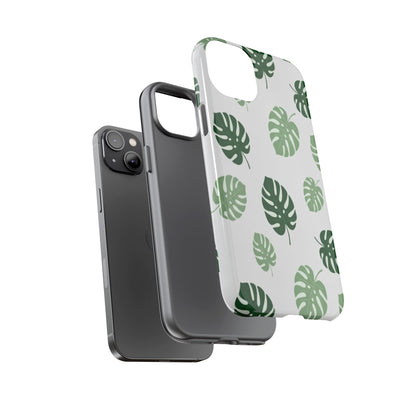 Monstera Leaf Phone Case — Tropical Green Pattern Tough Case