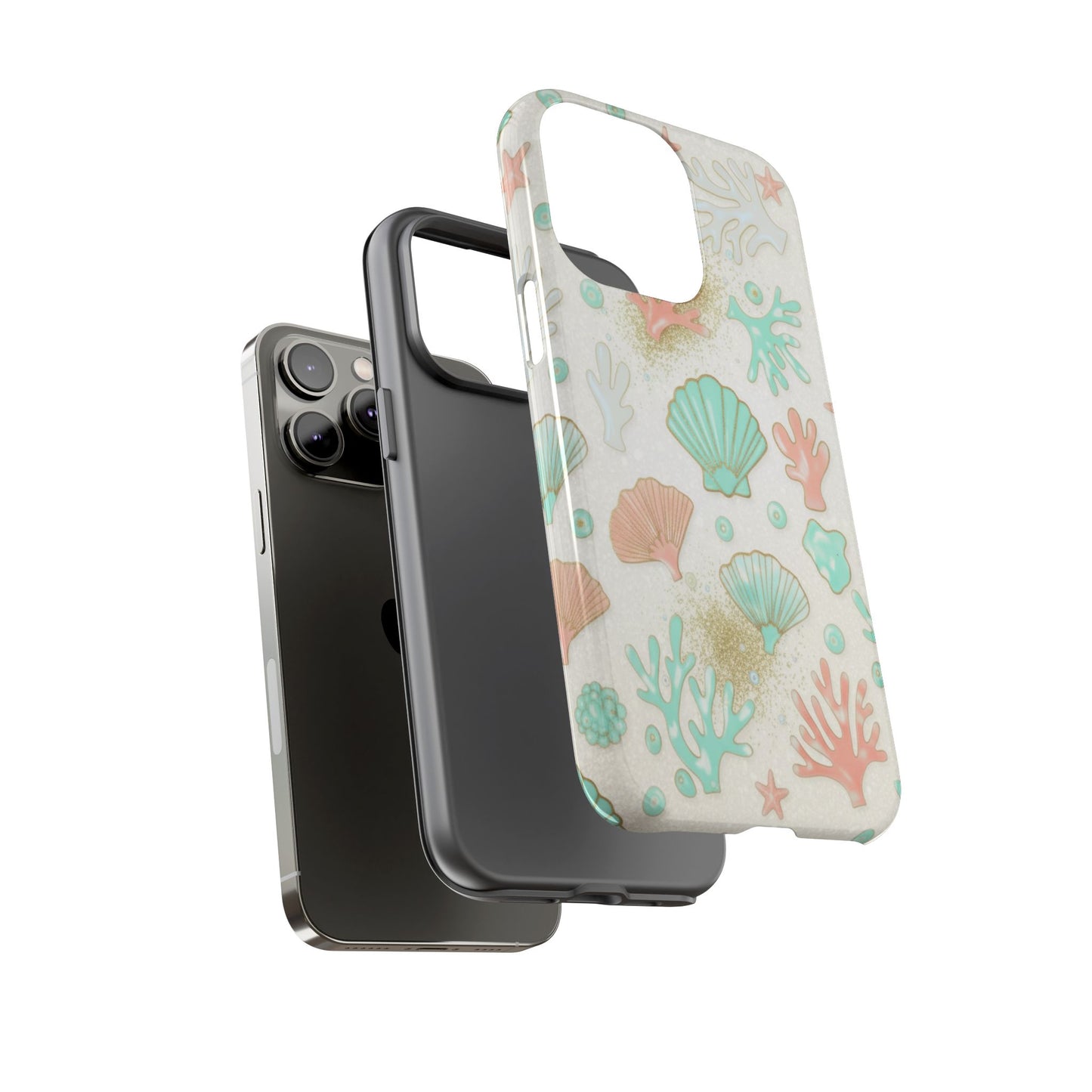Seashell Coral Phone Case — Pastel Beach Shells Protective Tough Case