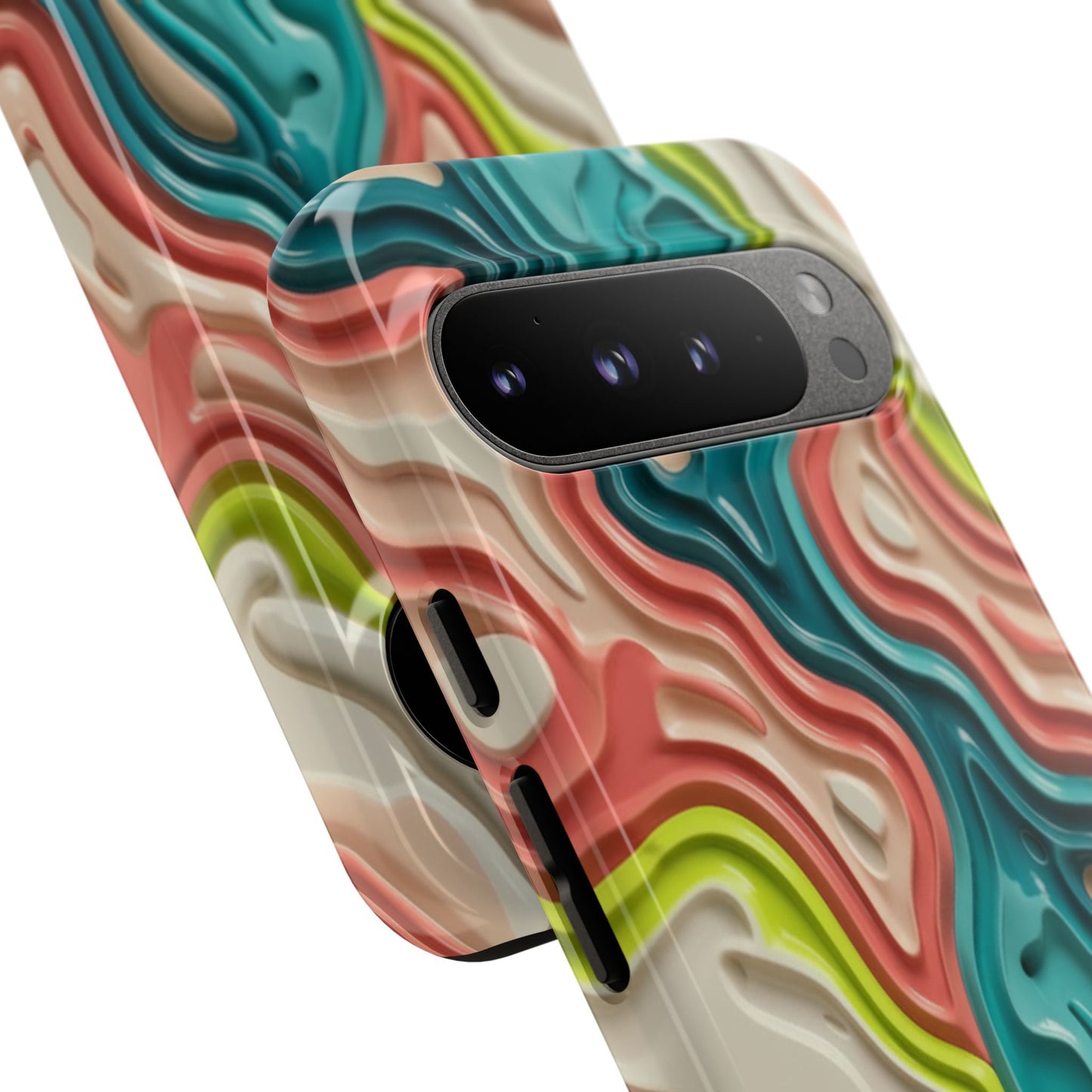 Abstract Contour Phone Case — Colorful Topographic Pattern Tough Case