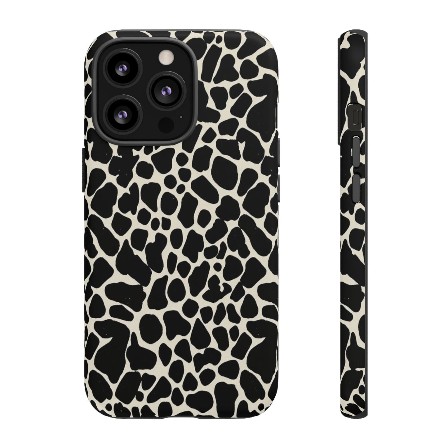 Black and White Cowhide Phone Case — Protective Tough Case