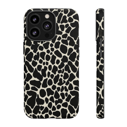 Black and White Cowhide Phone Case — Protective Tough Case
