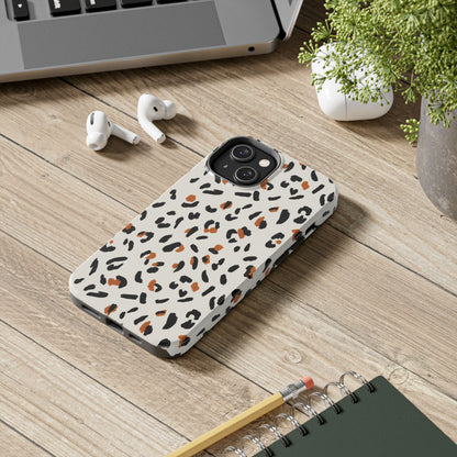 Leopard Print Tough Phone Case — Stylish Protective iPhone Cover