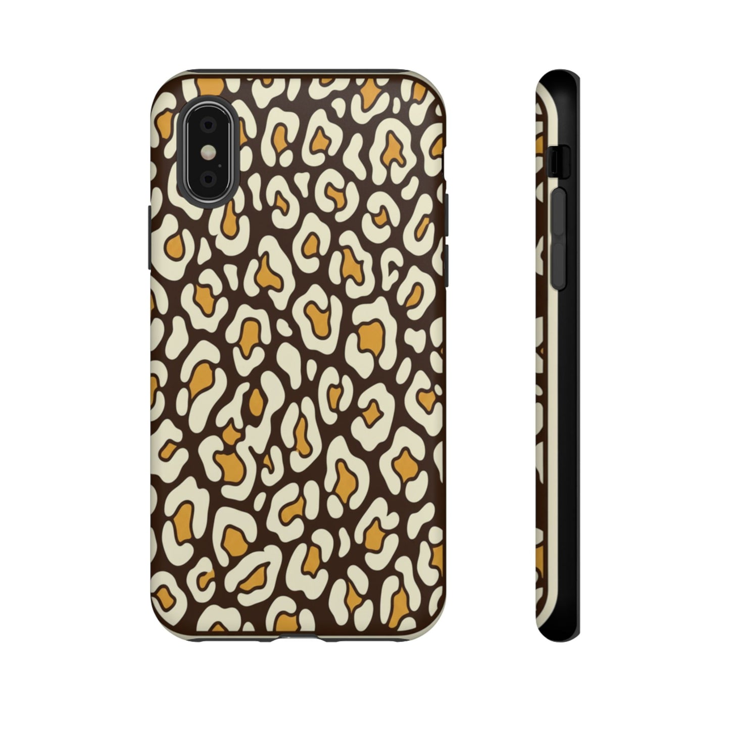 Leopard Print Tough Phone Case — Durable Protective iPhone Cover