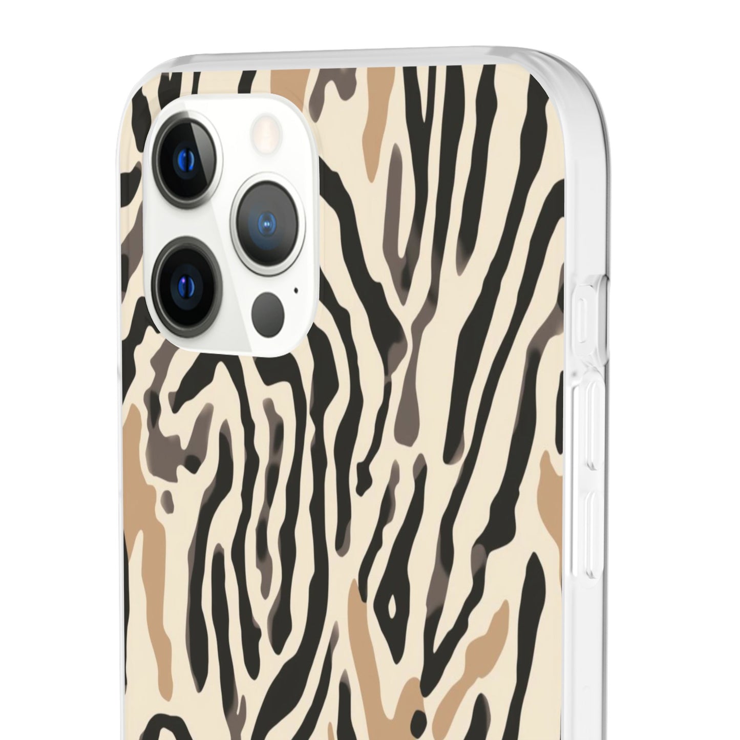 Zebra Stripe Phone Case – Neutral Animal Print Flexi Case