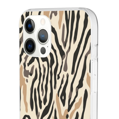 Zebra Stripe Phone Case – Neutral Animal Print Flexi Case