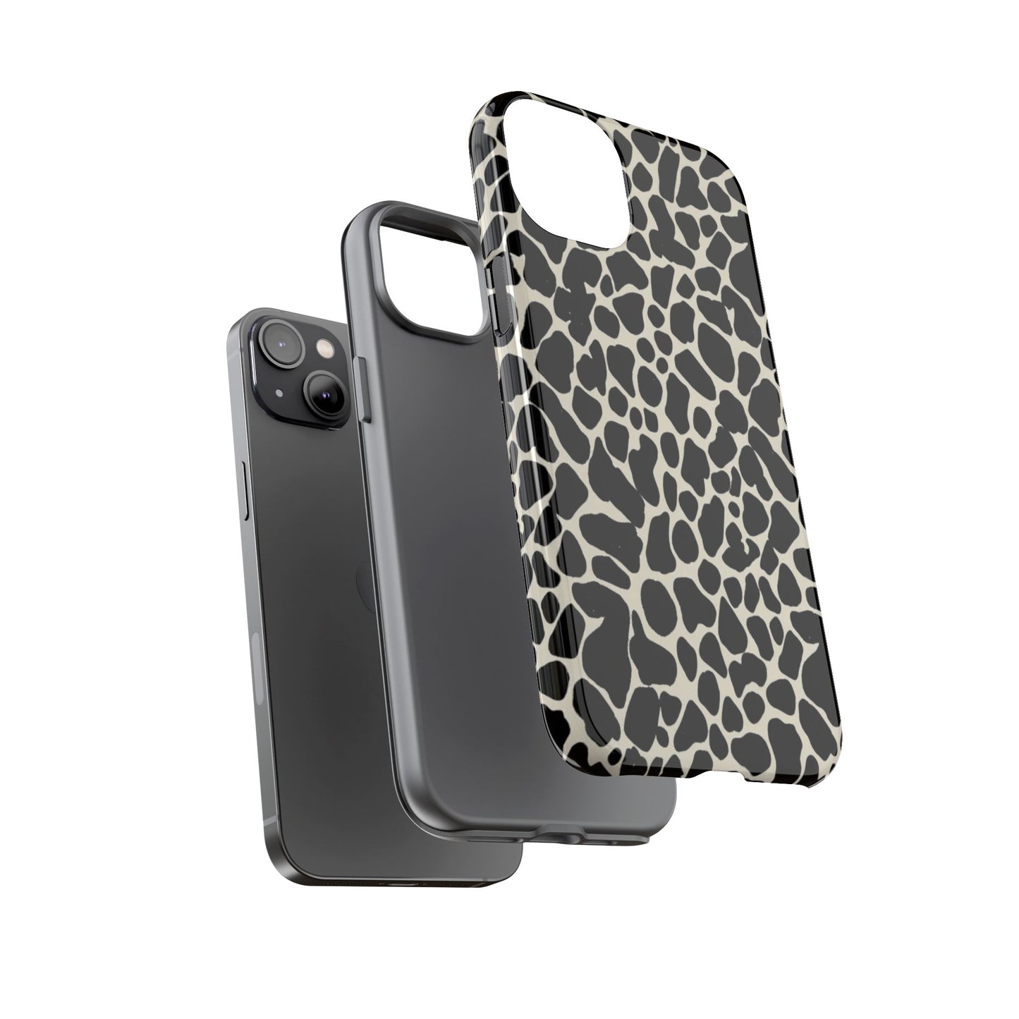 Black and White Cowhide Phone Case — Protective Tough Case