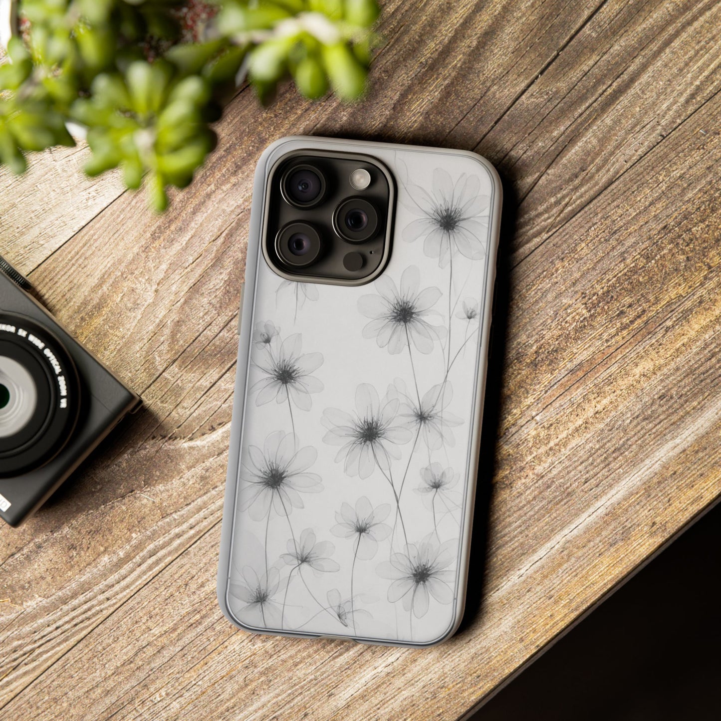 Tough Case — Black & White Floral Tough Phone Case