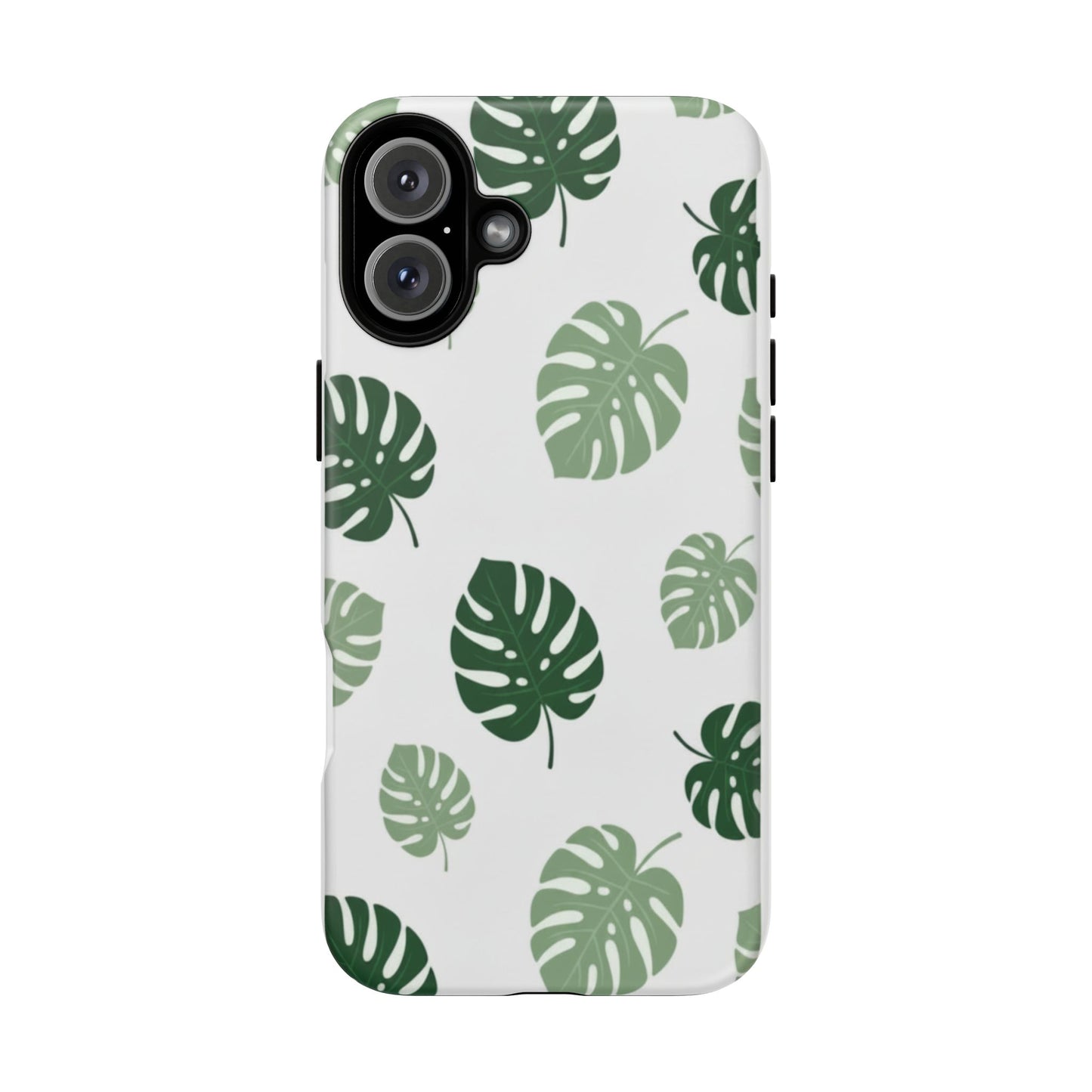 Monstera Leaf Tough Phone Case – Tropical Green Palm Pattern Protective Cover