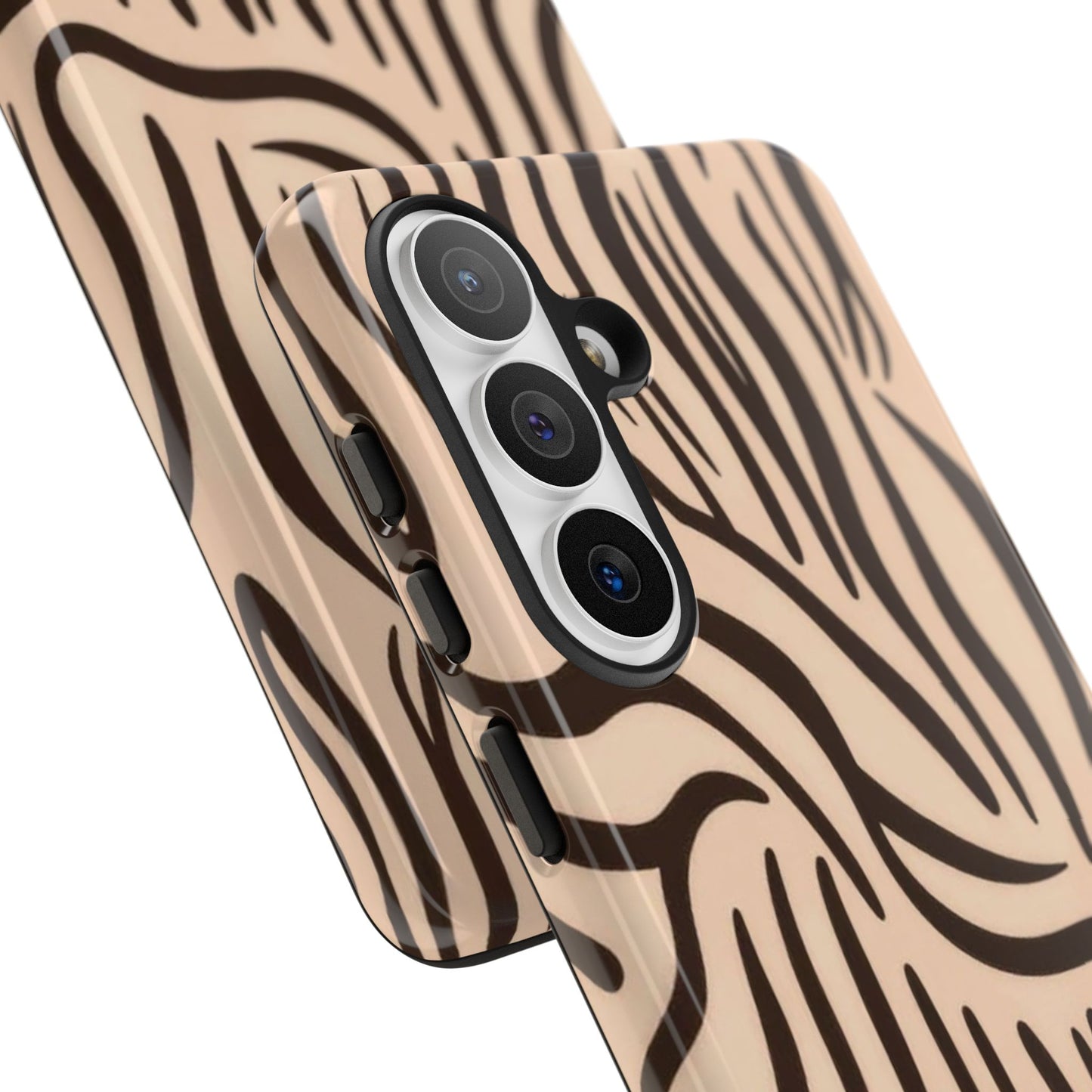Zebra Stripe Tough Phone Case – Neutral Animal Print Protective Cover