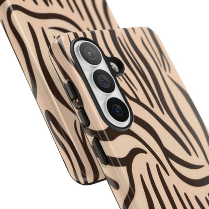 Zebra Stripe Tough Phone Case – Neutral Animal Print Protective Cover