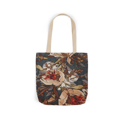 Vintage Floral Canvas Tote Bag — Autumn Rose Market Tote
