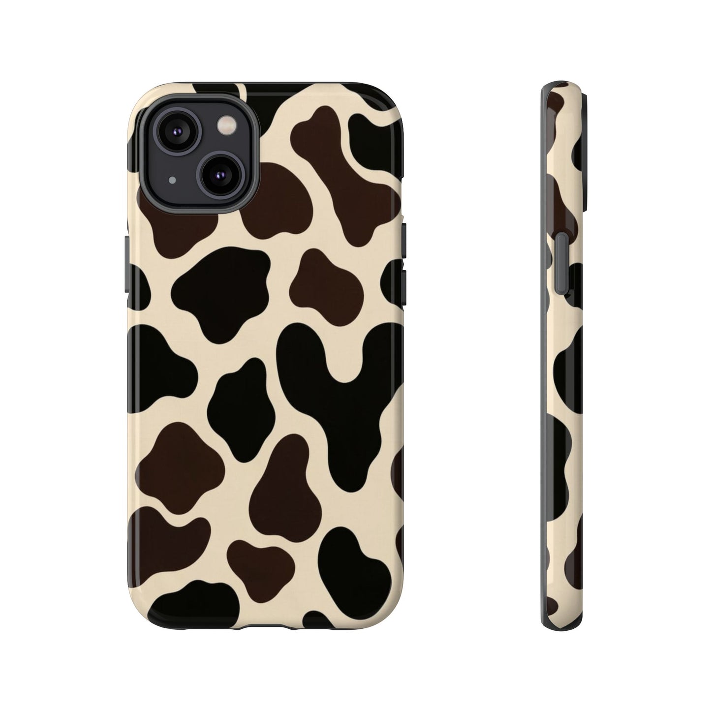 Cow Print Phone Case — Black & Cream Protective  Case