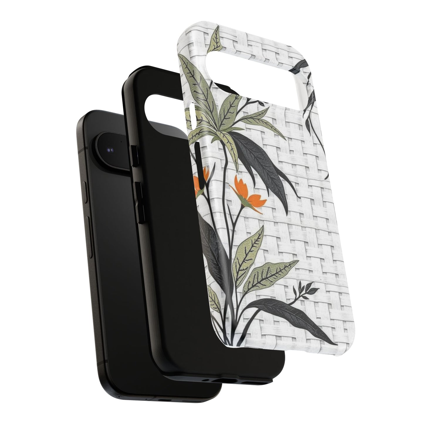 Floral Woven Tough Phone Case — Protective Botanical iPhone Cover