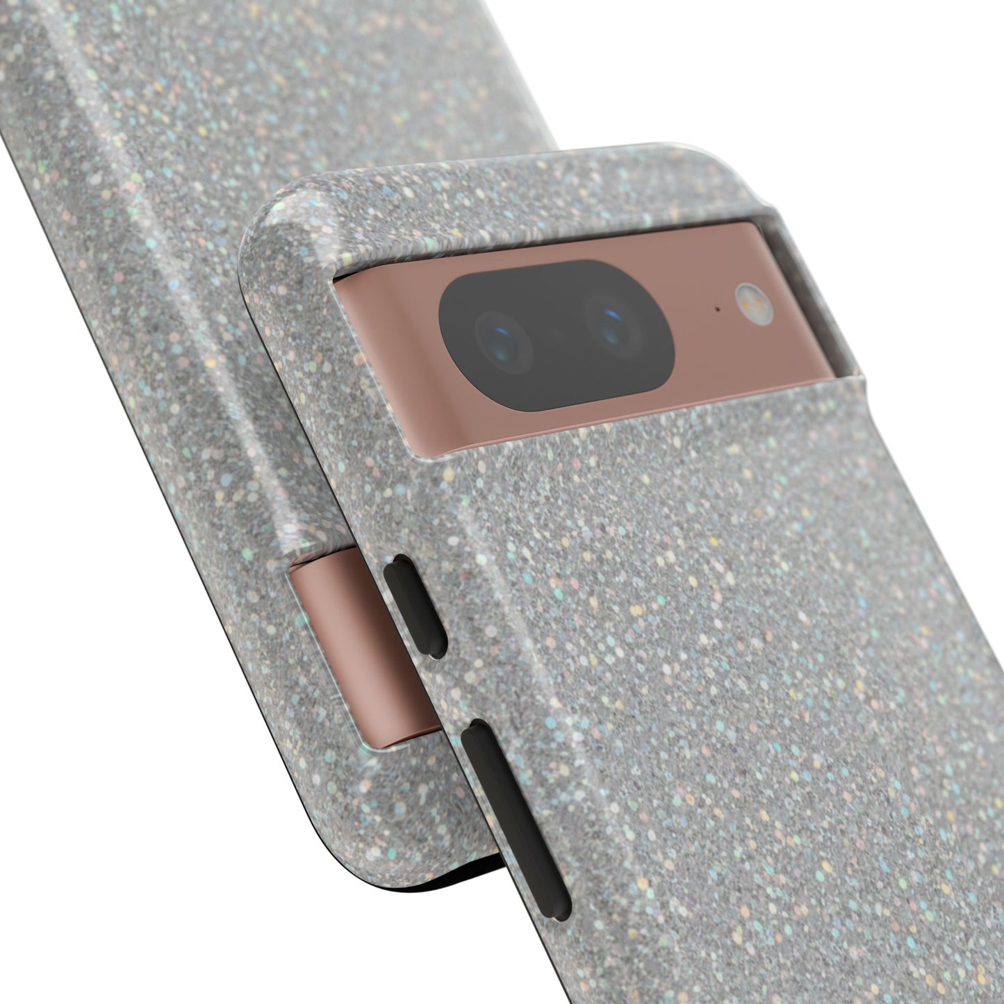 Glitter Silver Tough Phone Case — Sparkling Protective Phone Case
