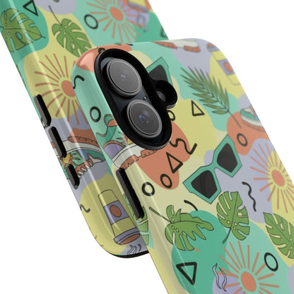 Tropical Summer Phone Case — Retro Sunglasses, Sneakers & Palm Pattern