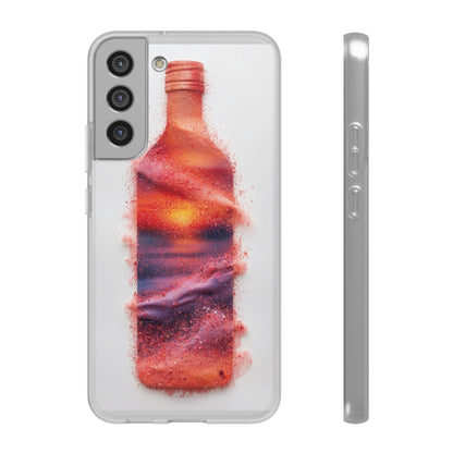 Galaxy Bottle Phone Case — Abstract Cosmic Beverage Design Flexible Case