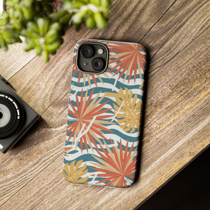 Tropical Palm Tough Phone Case – Retro Wave Floral Protective Cover