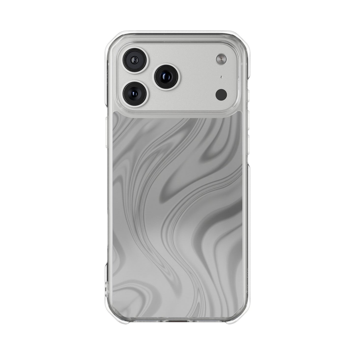 Clear Magnetic Impact Phone Case — Gray Marble Swirl