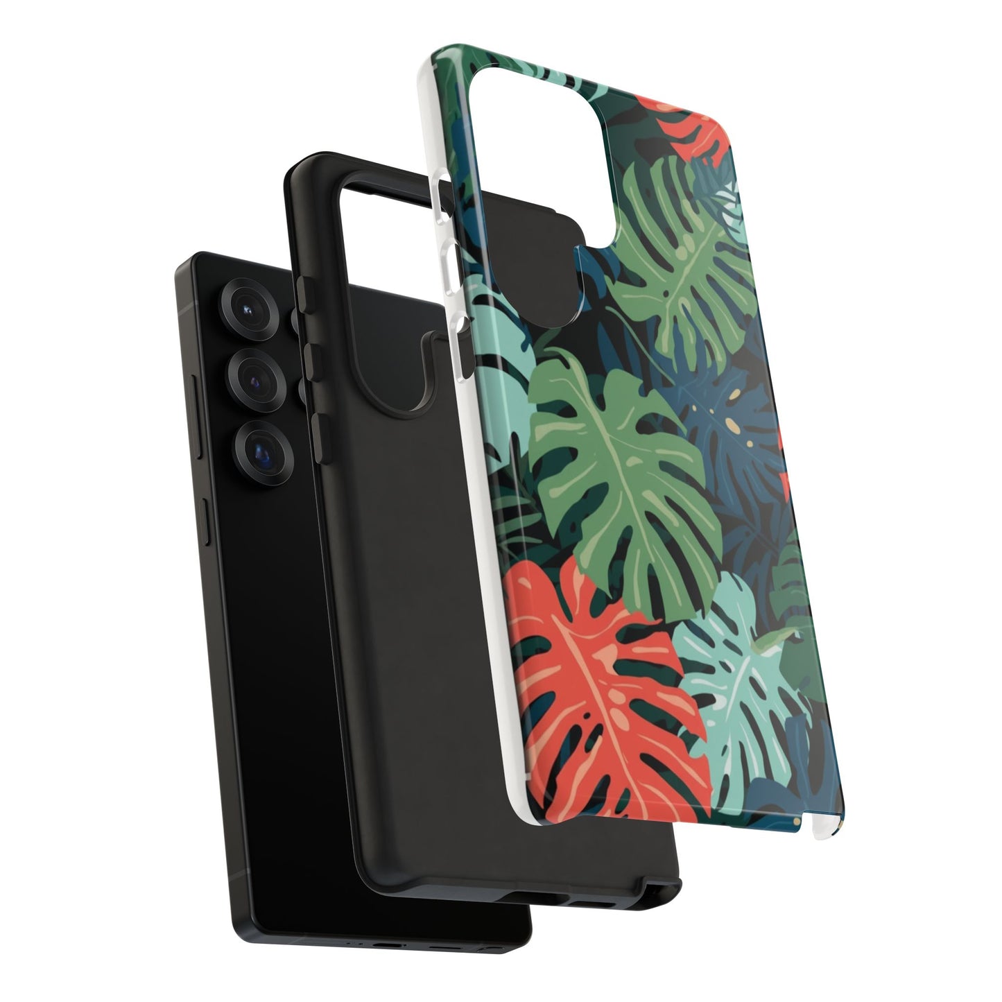 Tropical Monstera Phone Case — Colorful Leaf Protective Tough Case