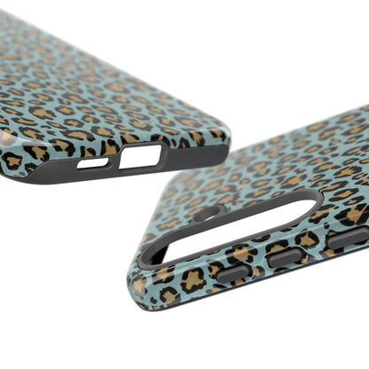 Leopard Print Tough Phone Case - Blue Cheetah Protective Cover